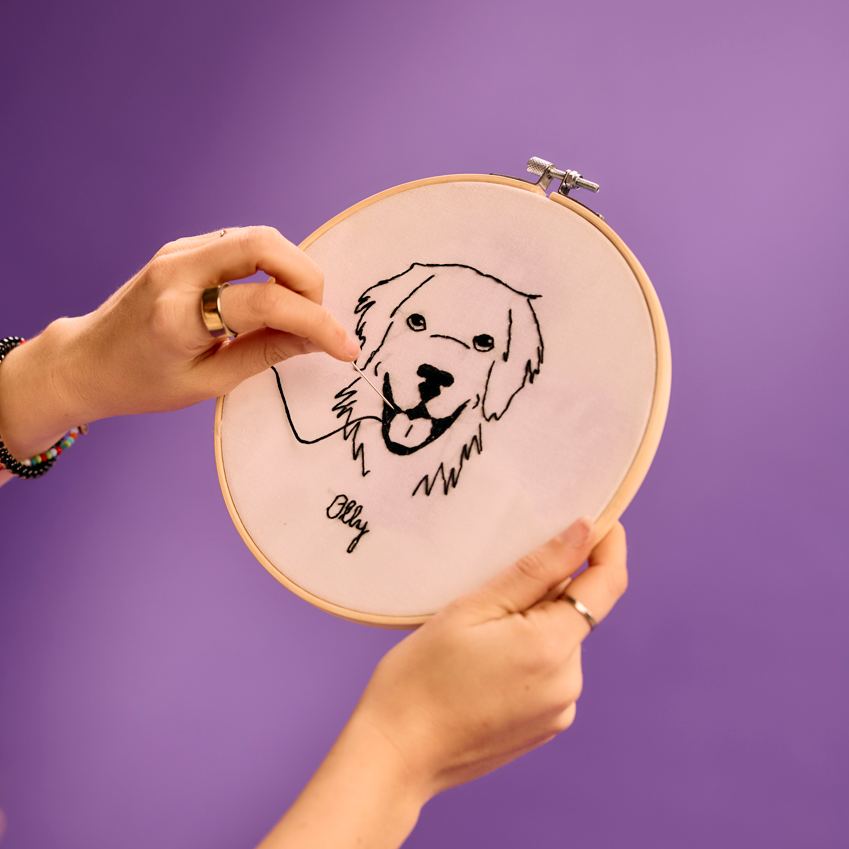 Gepersonaliseerde borduurbox - lijntekening dieren