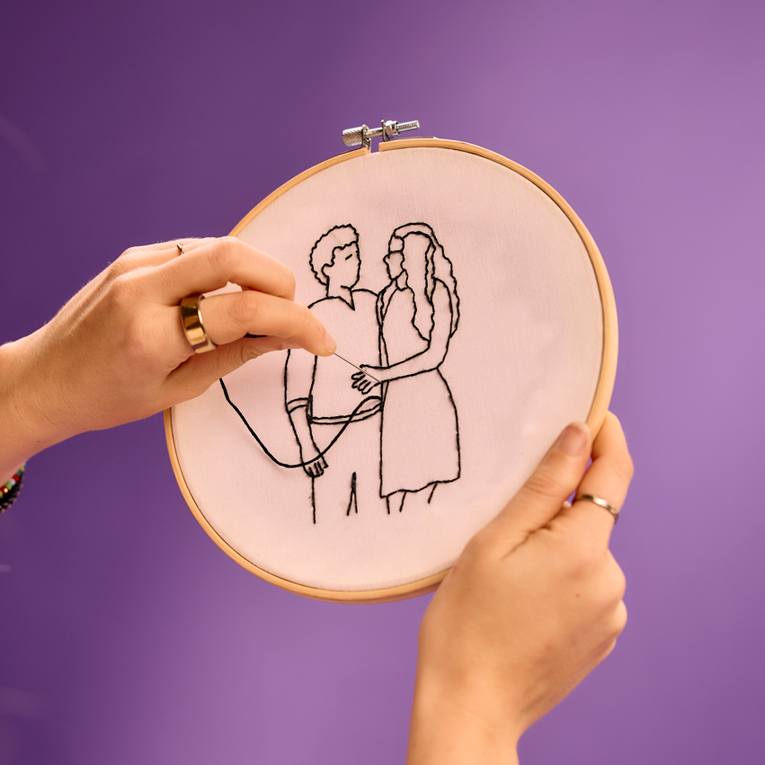 Gepersonaliseerde borduurbox - lijntekening foto